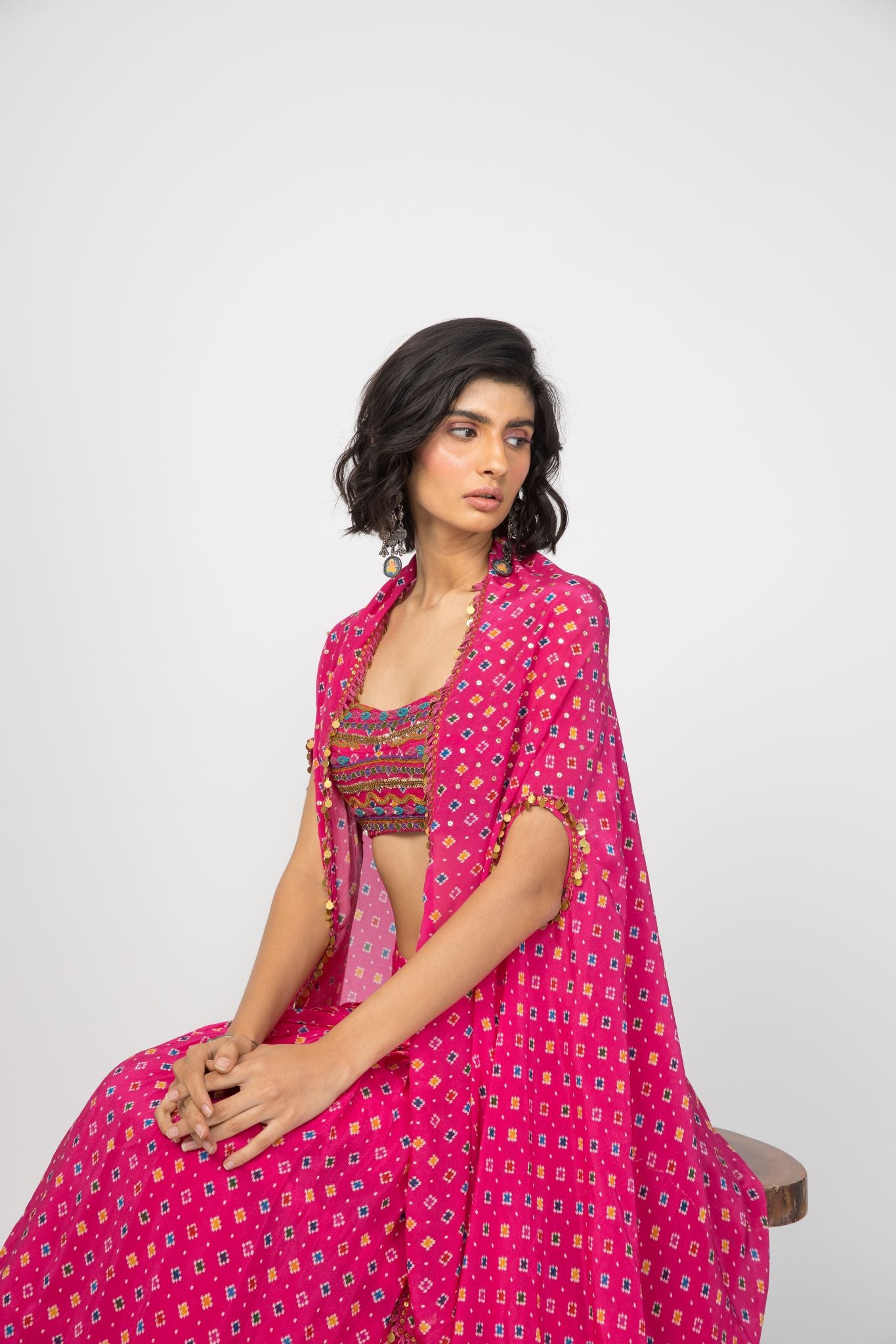 Pink Lehenga Cape Set