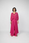 Pink small butti on small butti Kaftan Top & Low Crotch Pants