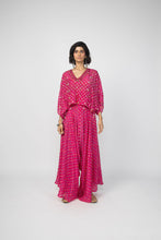 Load image into Gallery viewer, Pink small butti on small butti Kaftan Top &amp; Low Crotch Pants
