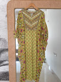 Green Kaftan Kurta + Pants